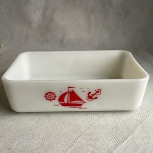 Vintage McKee sail boat sailboat refrigerator dish vgc